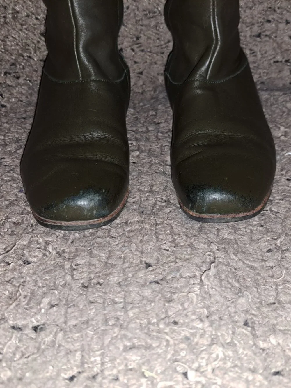 JOHN FLUEVOG-Over Knee-DK Green/Brown Leather-Zip-Pirate Style-Sz 6.5-Excellent